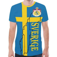 Sweden T Shirt Sweden Flag Map RLT7 - Wonder Print Shop