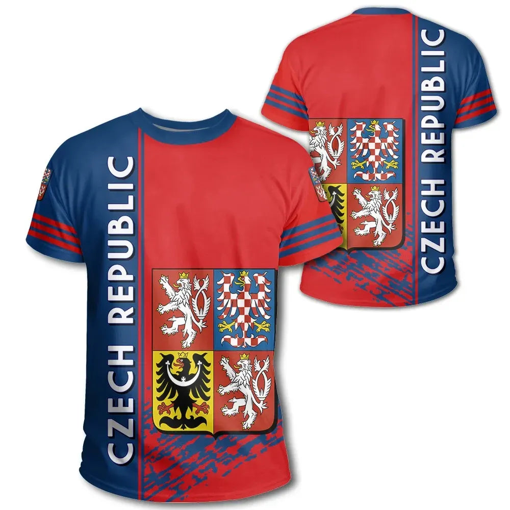 Czech Republic Coat Of Arms T Shirt Quarter Style RLT13 - Wonder Print Shop