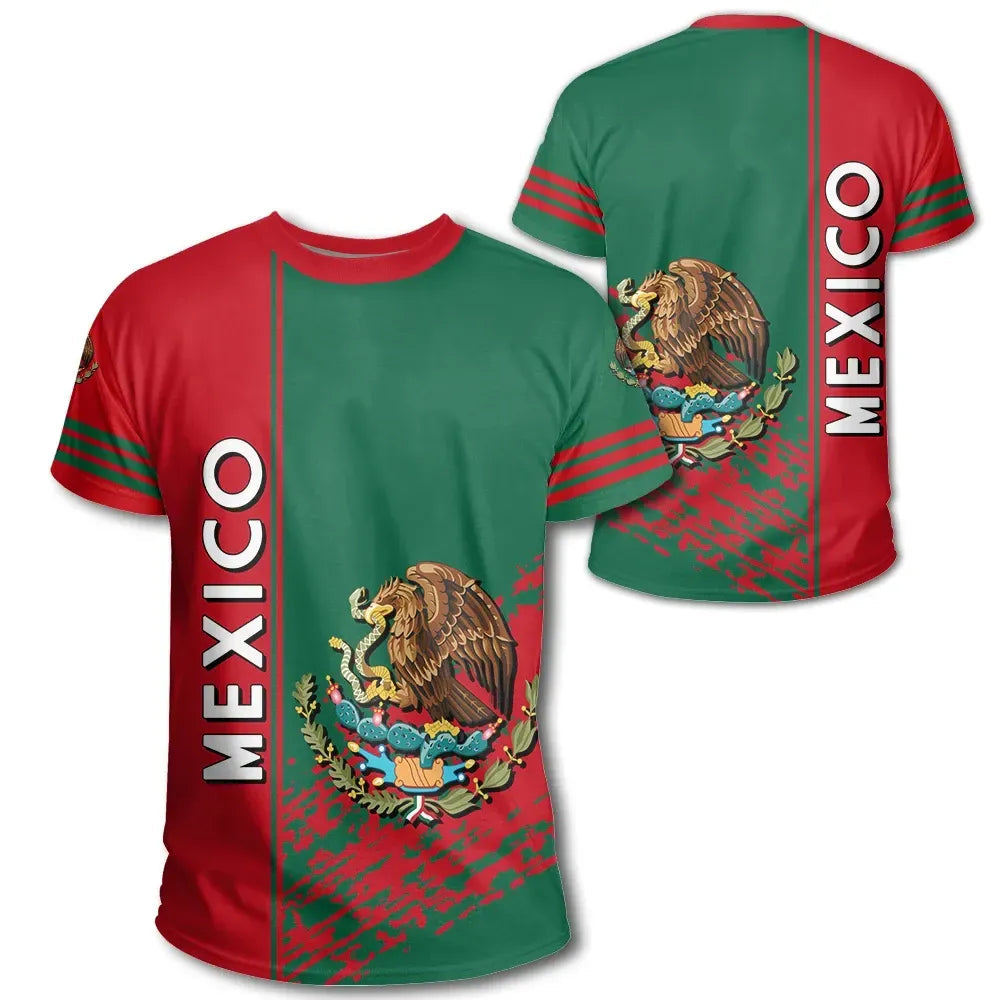 Mexico T Shirt Coat Of Arms Quarter Style RLT13 - Wonder Print Shop