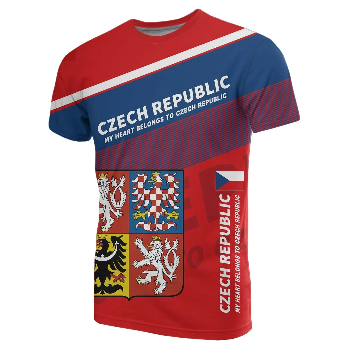 Czech Republic Flag Motto T Shirt Limited Style RLT13 - Wonder Print Shop