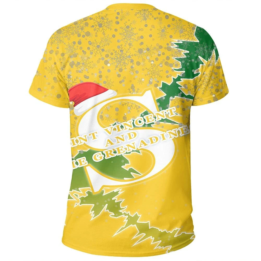 Saint Vincent and the Grenadines Christmas Coat Of Arms T Shirt X Style RLT13 - Wonder Print Shop
