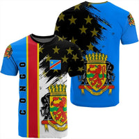 Congo Coat Of Arms T Shirt Flag Style RLT13 - Wonder Print Shop