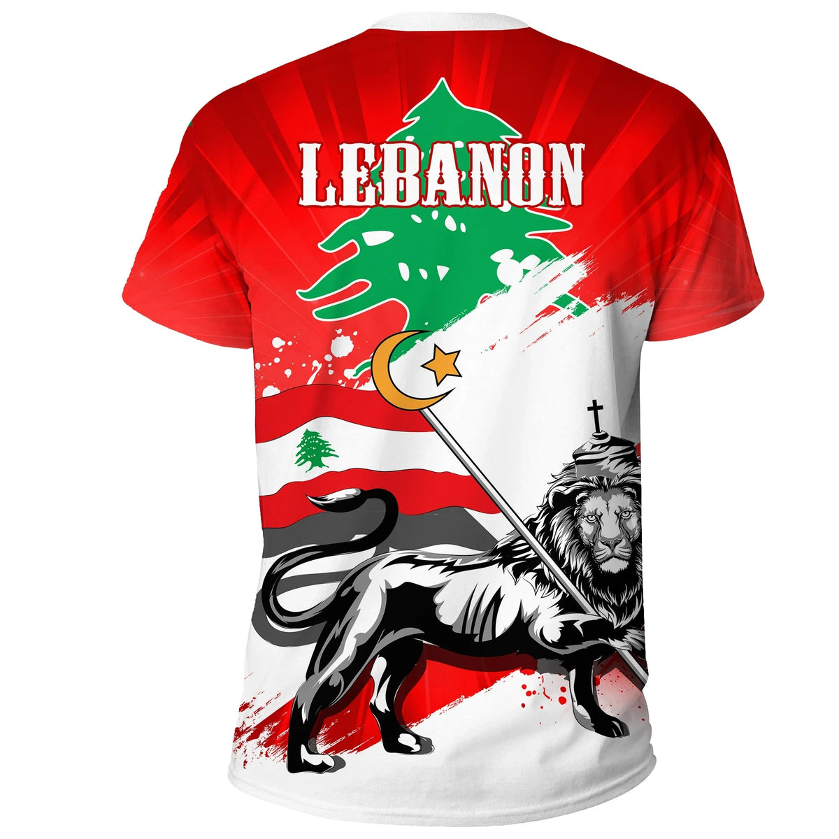 Lebanon T Shirt Lebanese Lion Tattoo RLT6 - Wonder Print Shop