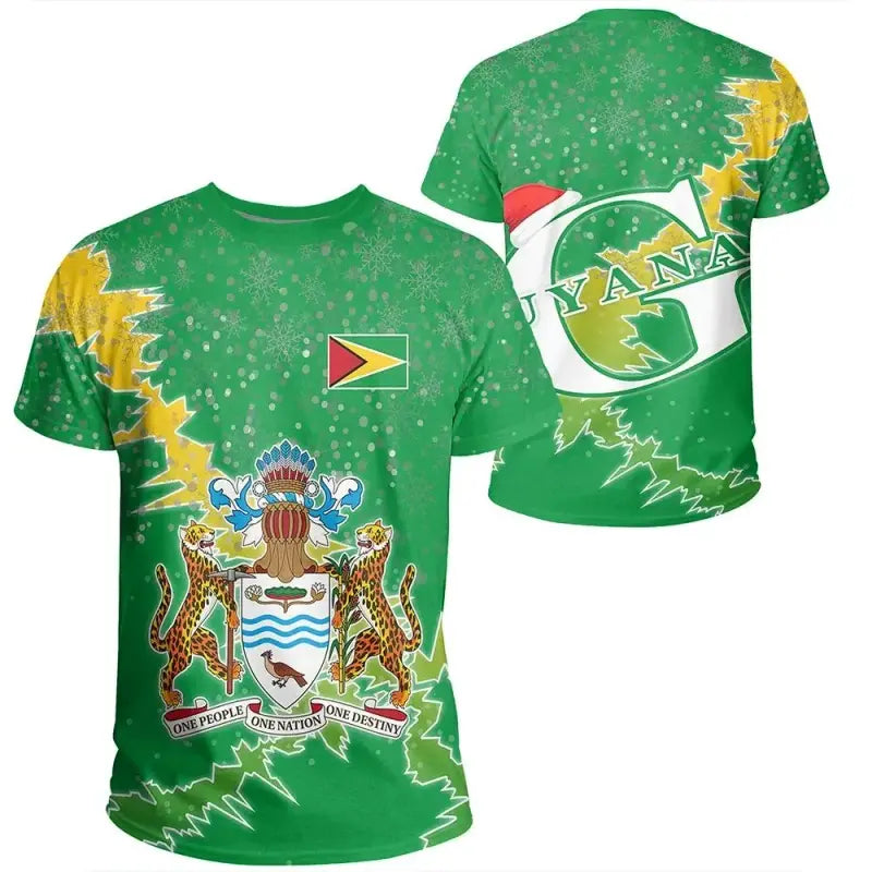 Guyana Christmas Coat of Arms T Shirt X Style RLT8 - Wonder Print Shop