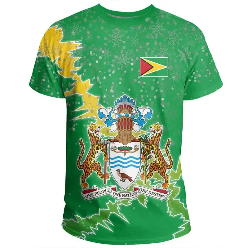 Guyana Christmas Coat of Arms T Shirt X Style RLT8 - Wonder Print Shop