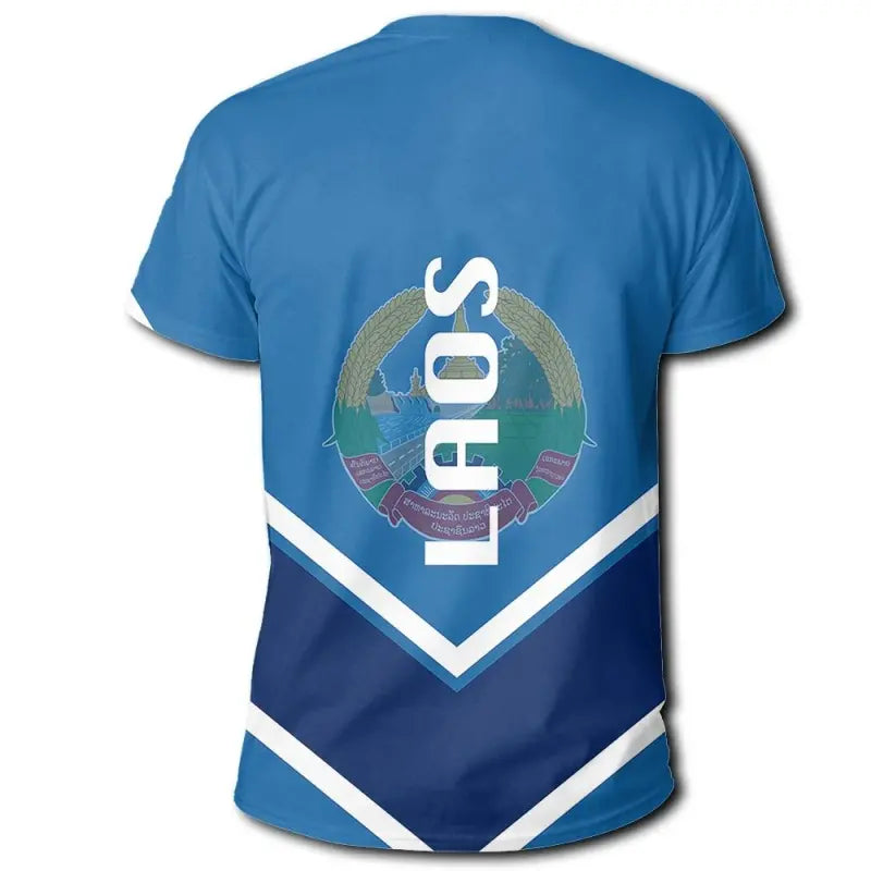 Laos Coat Of Arms T Shirt Lucian Style RLT8 - Wonder Print Shop