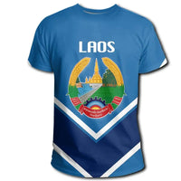 Laos Coat Of Arms T Shirt Lucian Style RLT8 - Wonder Print Shop