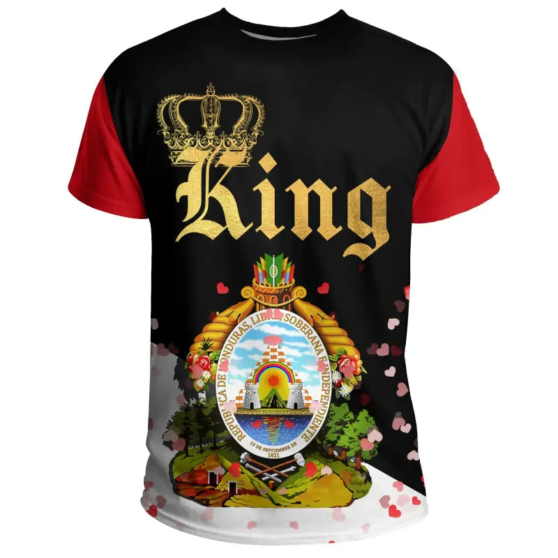 Honduras T Shirt King Valentine Couple RLT8 - Wonder Print Shop