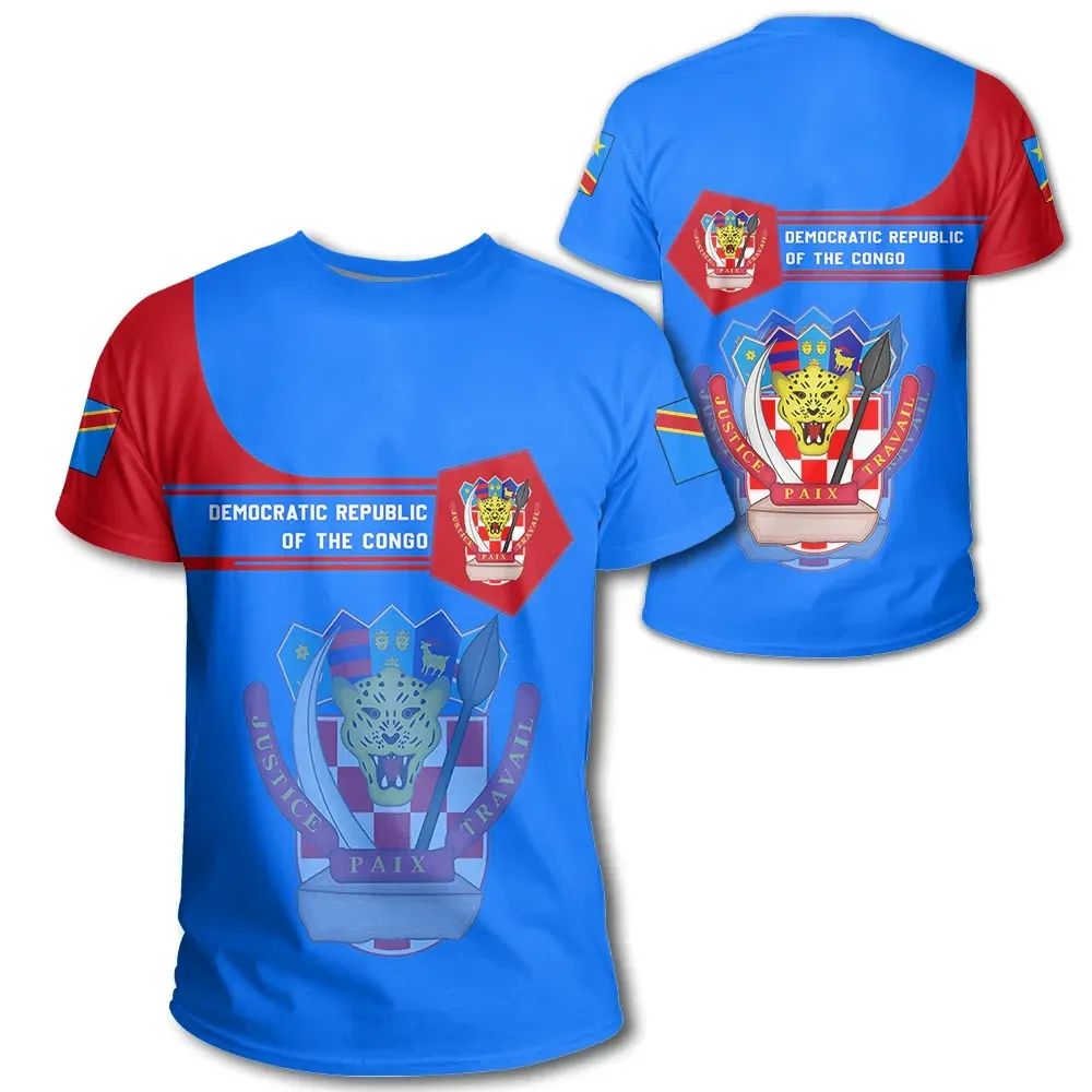 Democratic Republic Of The Congo Coat Of Arms T Shirt Simple Style RLT13 - Wonder Print Shop