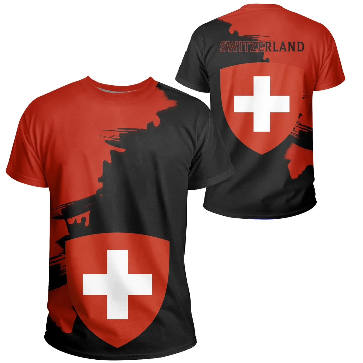 Switzerland Coat Of Arms Unique T Shirt Scratch Style V.1 RLT13 - Wonder Print Shop