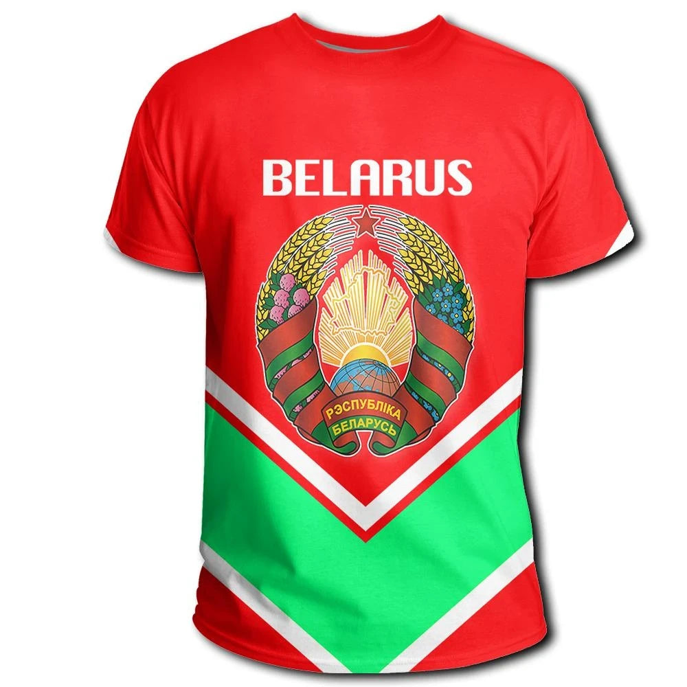 Belarus Coat Of Arms T Shirt Lucian Style RLT6 - Wonder Print Shop