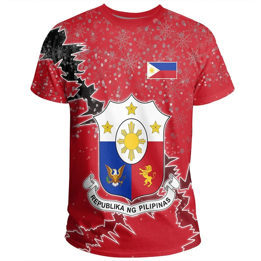 Philippines Christmas Coat Of Arms T Shirt X Style8 RLT6 - Wonder Print Shop