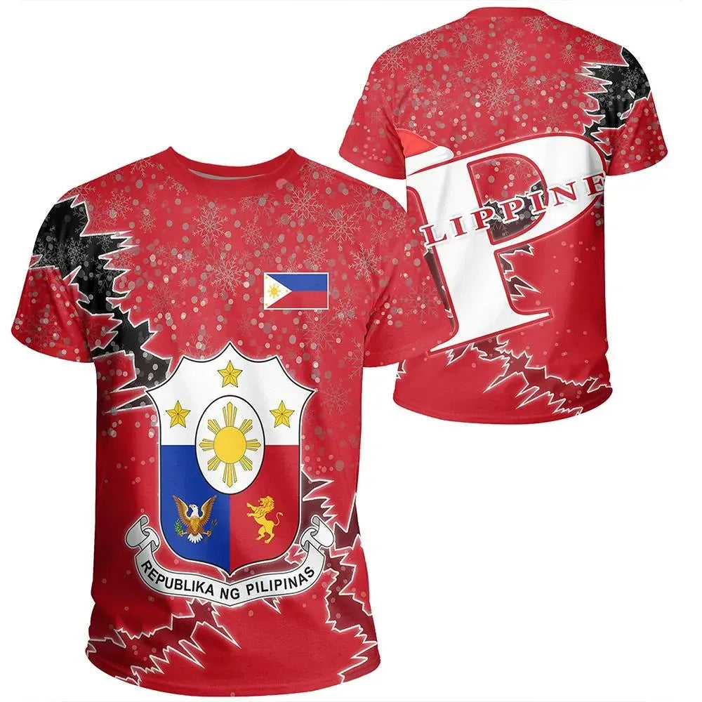 Philippines Christmas Coat Of Arms T Shirt X Style8 RLT6 - Wonder Print Shop
