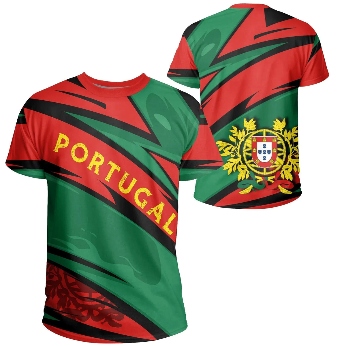 Portugal Coat Of Arms T Shirt Lode Style RLT7 - Wonder Print Shop