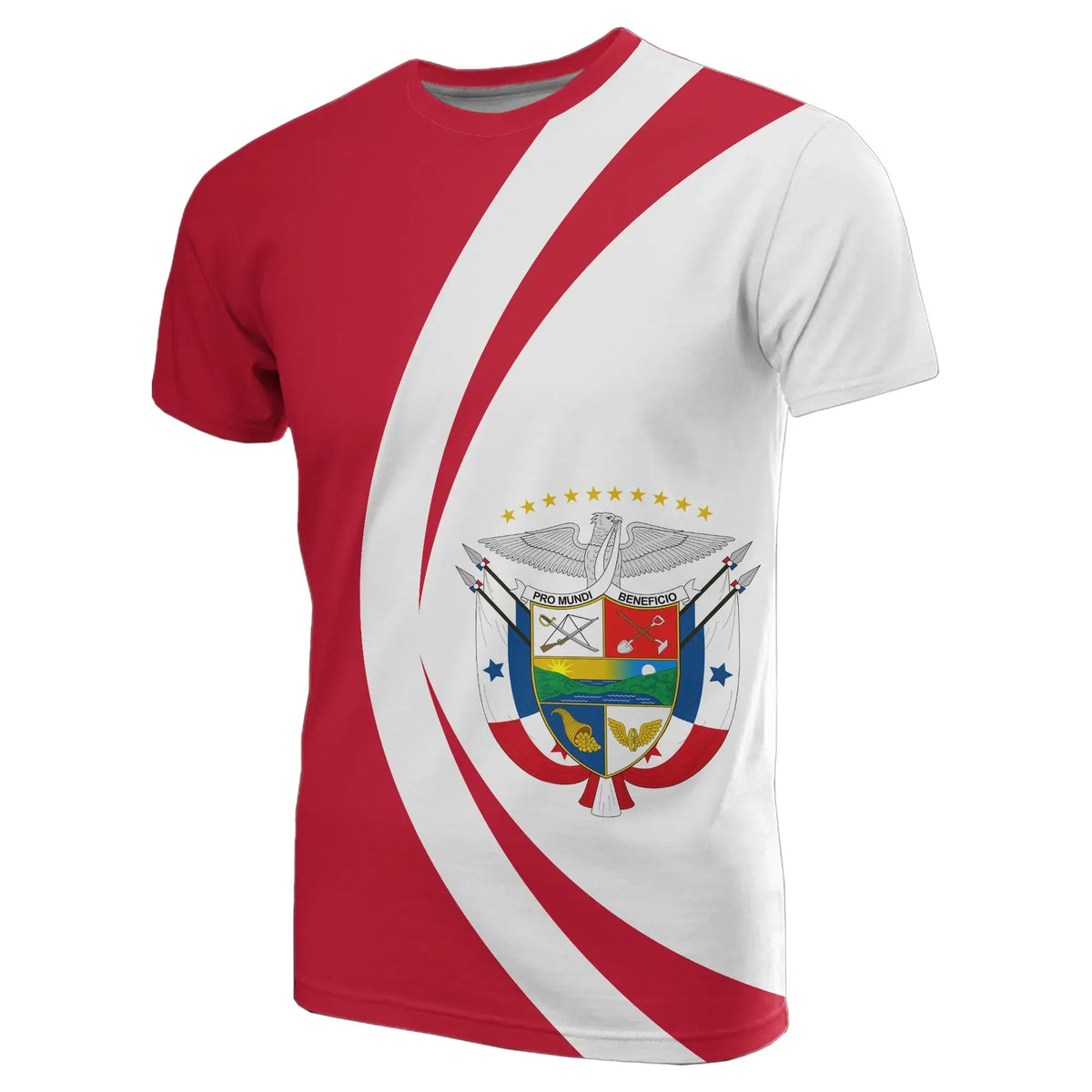Panama T Shirt Circle Style Red RLT13 - Wonder Print Shop