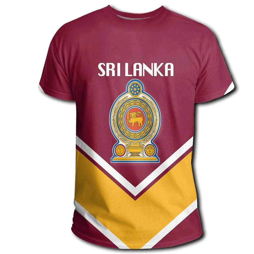 Sri Lanka Coat Of Arms T Shirt Lucian Style RLT7 - Wonder Print Shop