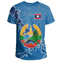 Laos Christmas Coat Of Arms T Shirt X Style RLT8 - Wonder Print Shop