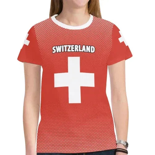 Switzerland T Shirt Swiss Flag T Shirt RLT13 - Wonder Print Shop