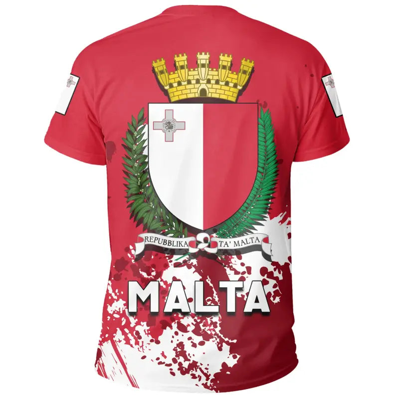 Malta Coat Of Arms T Shirt Spaint Style RLT12 - Wonder Print Shop