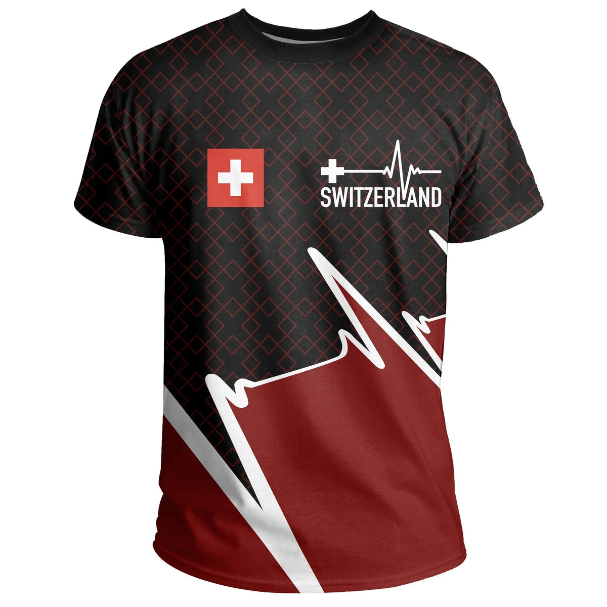 Switzerland T Shirt Switzerland In My Heartbeat RLT13 - Wonder Print Shop