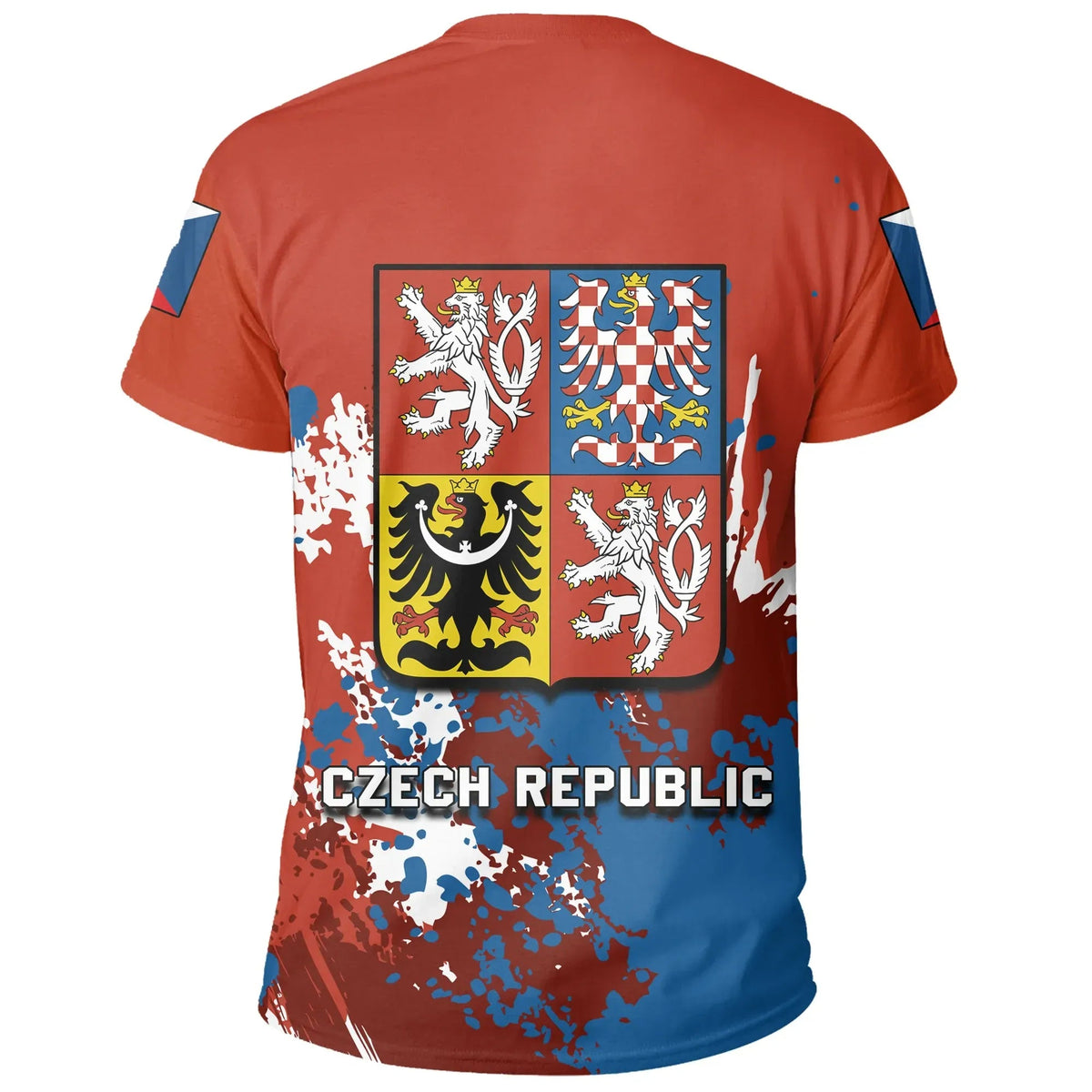 Czech Republic Coat Of Arms T Shirt Spaint Style RLT13 - Wonder Print Shop