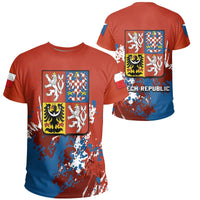 Czech Republic Coat Of Arms T Shirt Spaint Style RLT13 - Wonder Print Shop
