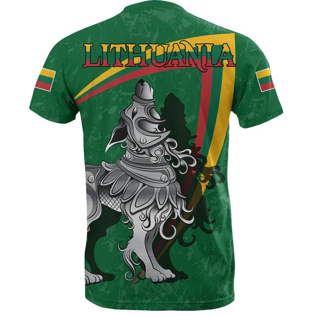 (Lietuva) Lithuania T Shirt Lithuanian Iron Wolf Green RLT6 - Wonder Print Shop