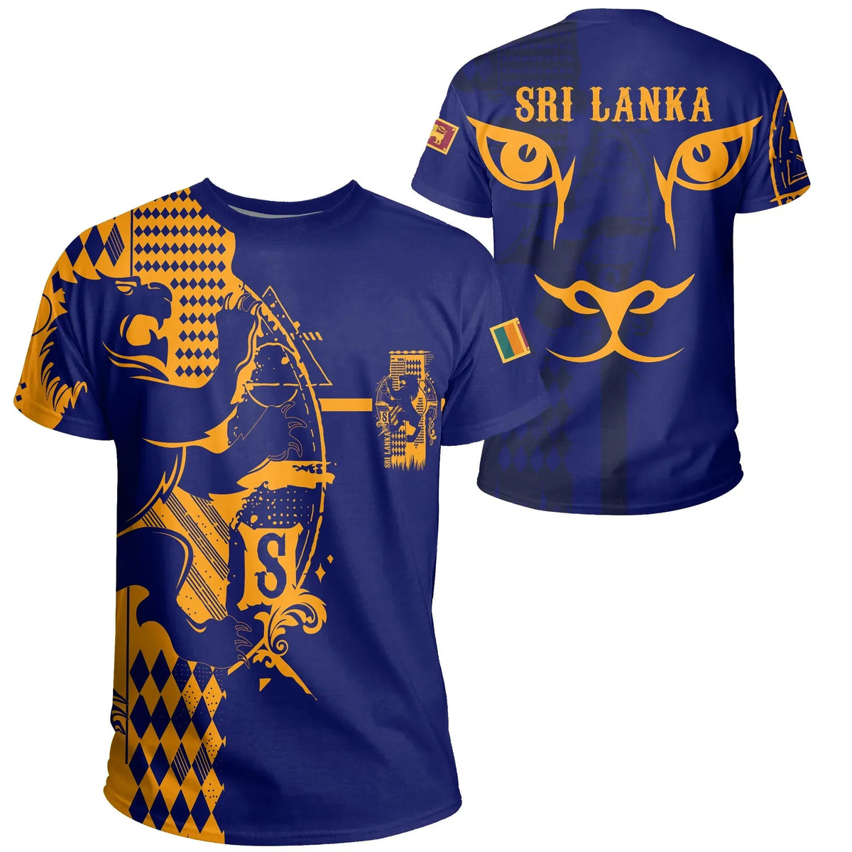 Sri Lanka King Of Lion T Shirt Blue RLT7 - Wonder Print Shop