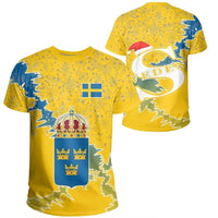 Sweden Christmas Coat Of Arms T Shirt X Style RLT7 - Wonder Print Shop