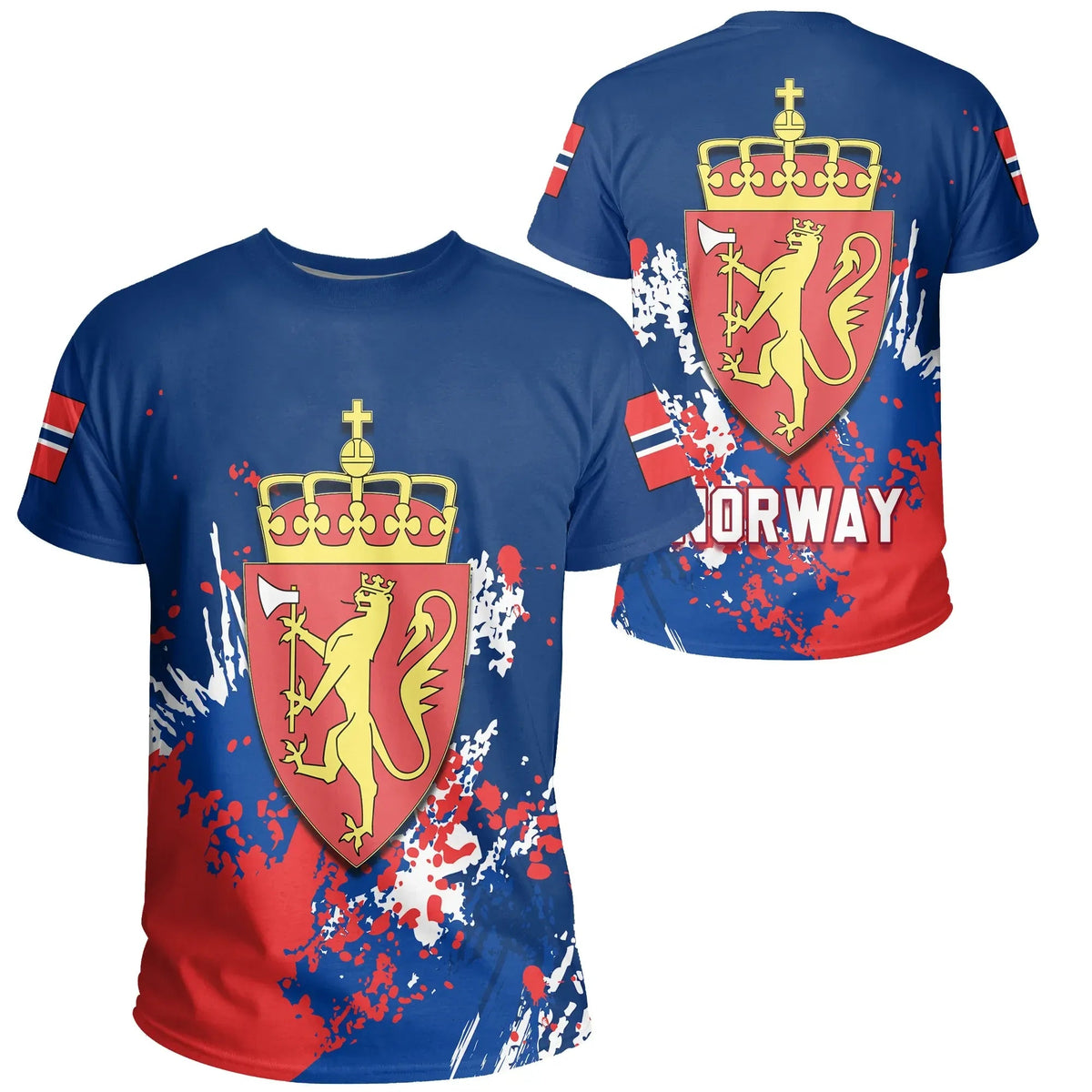 Norway Coat Of Arms T Shirt Spaint Style RLT7 - Wonder Print Shop
