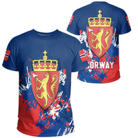 Norway Coat Of Arms T Shirt Spaint Style RLT7 - Wonder Print Shop