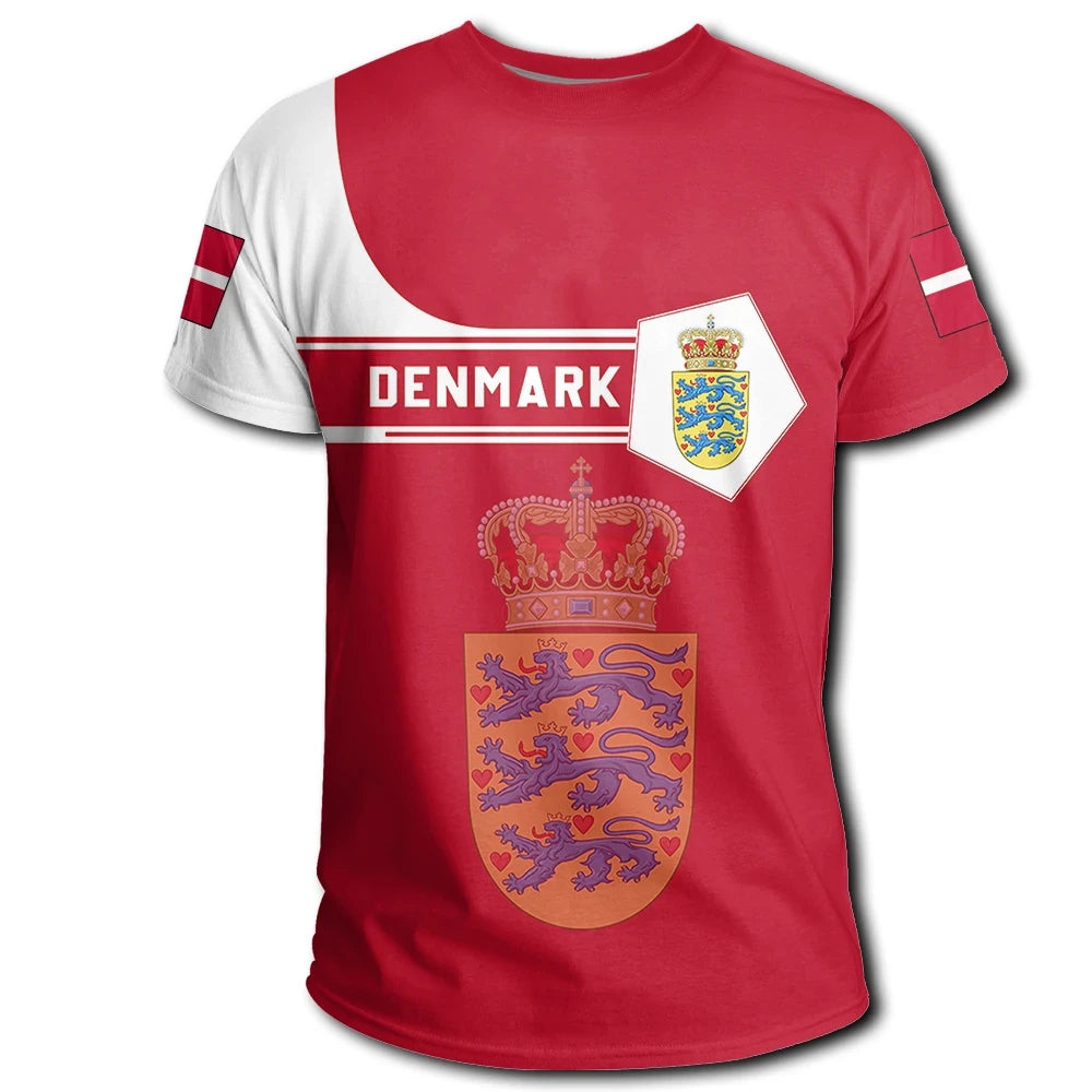 Denmark Coat Of Arms T Shirt Simple Style RLT13 - Wonder Print Shop