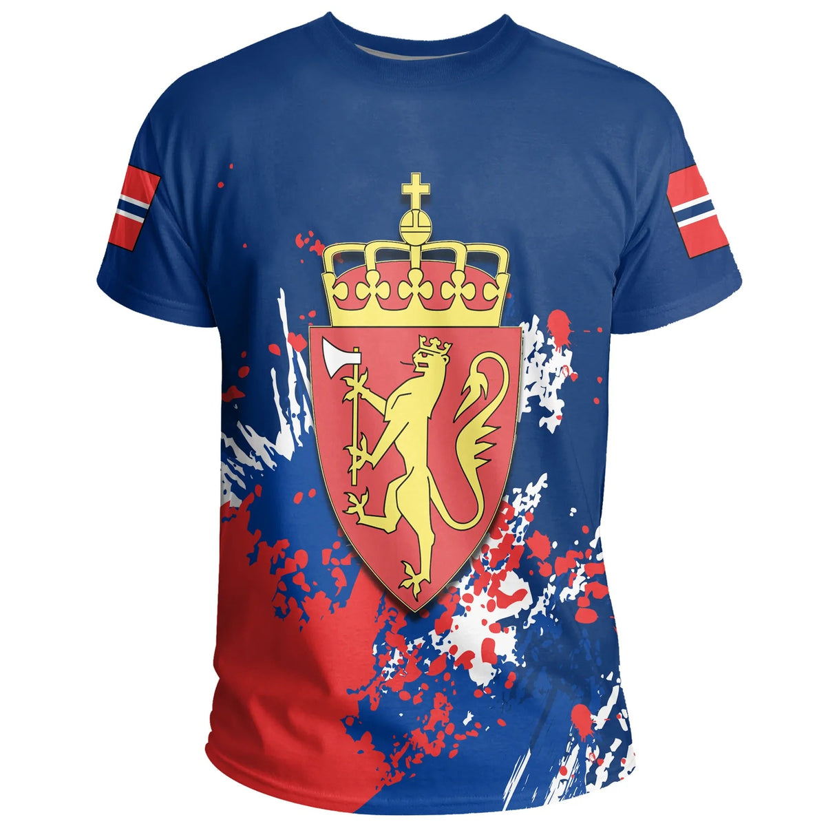 Norway Coat Of Arms T Shirt Spaint Style RLT7 - Wonder Print Shop