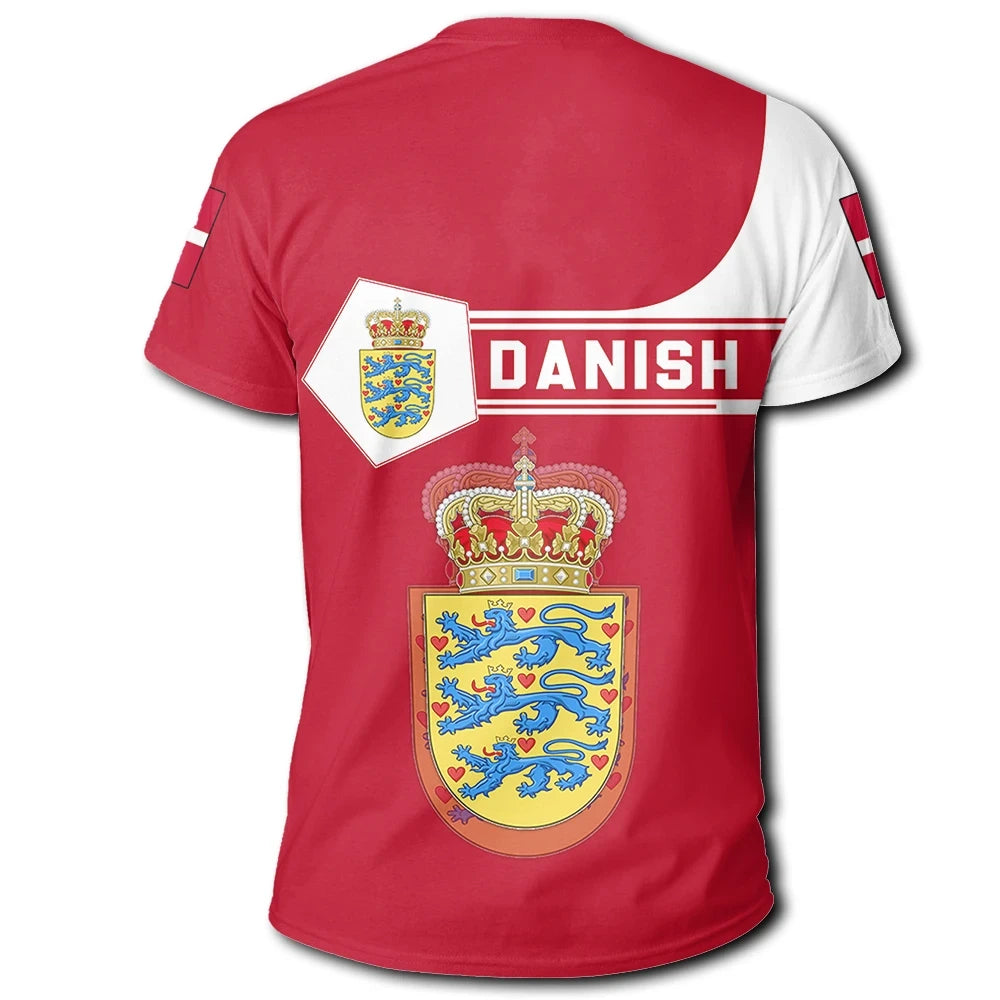 Denmark Coat Of Arms T Shirt Simple Style RLT13 - Wonder Print Shop