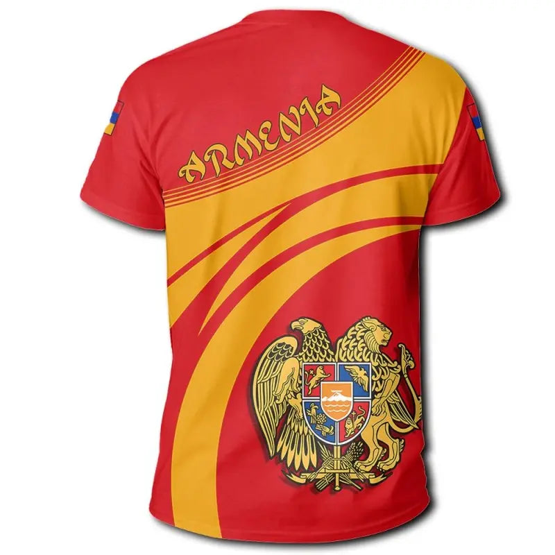 Armenia Coat Of Arms T Shirt Cricket Style RLT8 - Wonder Print Shop