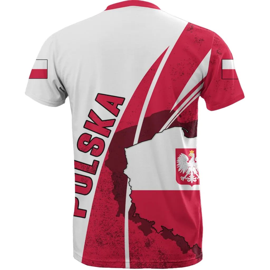 Poland T Shirt Flag And Coat Of Arm Of Poland RLT7 - Wonder Print Shop
