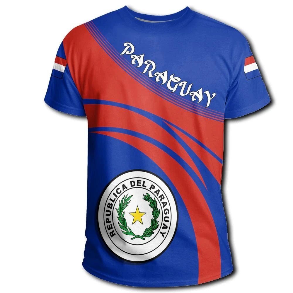 Paraguay Coat Of Arms T Shirt Cricket Style RLT7 - Wonder Print Shop