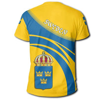Sweden Coat Of Arms T Shirt Cricket Style RLT7 - Wonder Print Shop