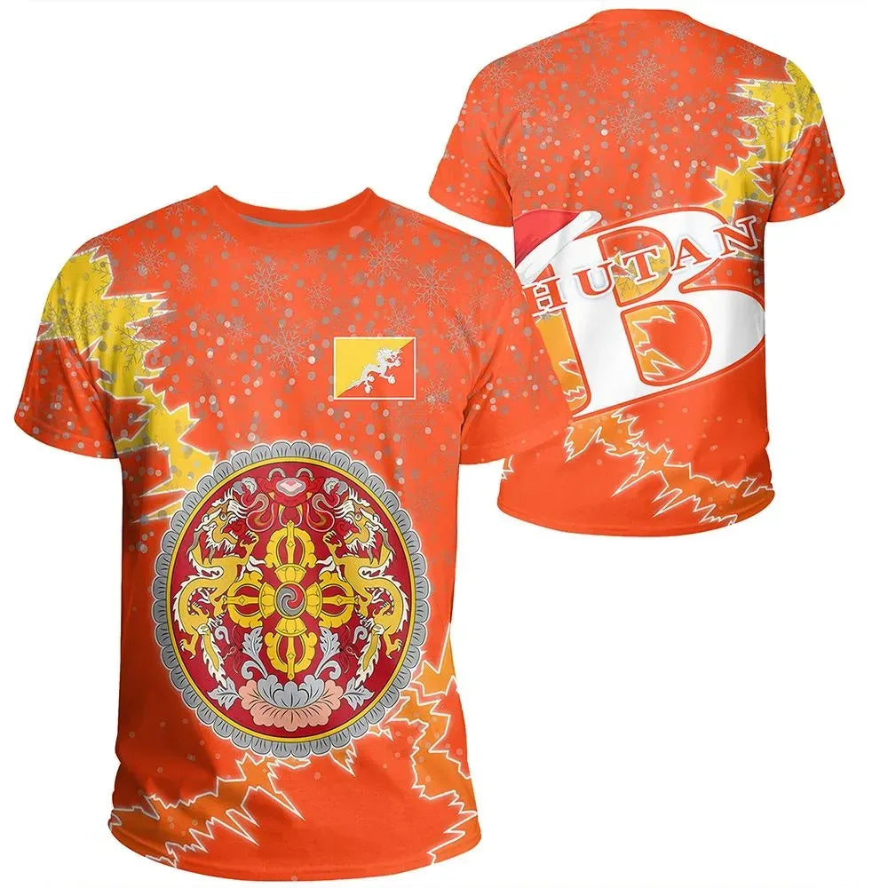 Bhutan Christmas Coat Of Arms T Shirt X Style RLT6 - Wonder Print Shop