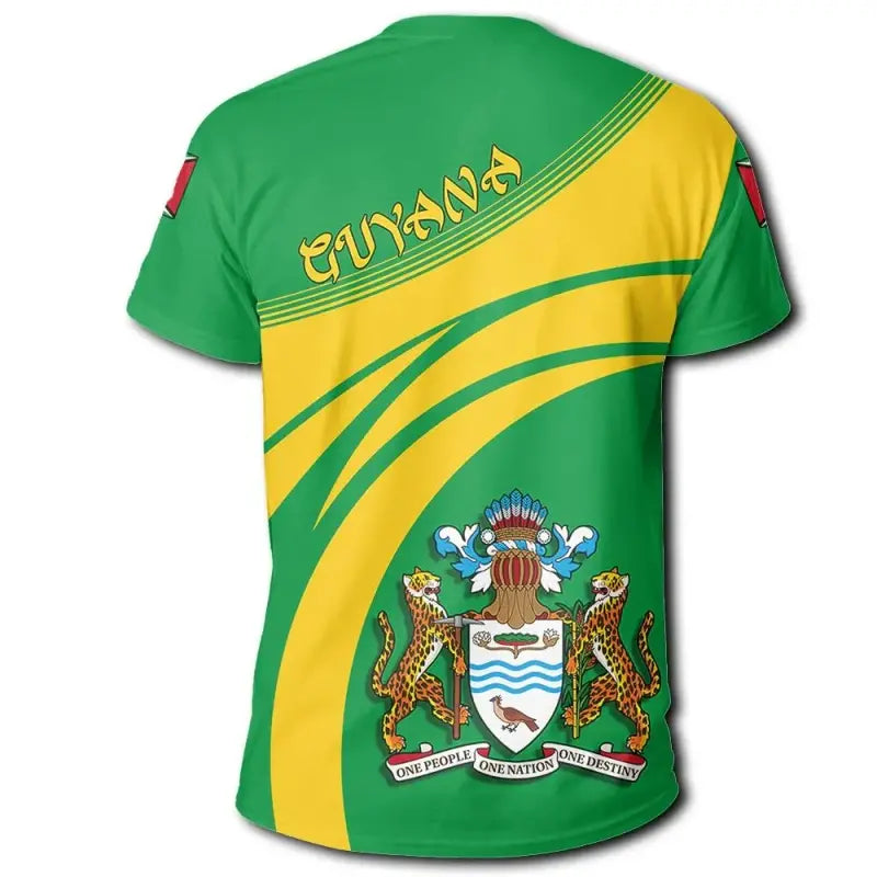 Guyana Coat of Arms T Shirt Cricket Style RLT8 - Wonder Print Shop