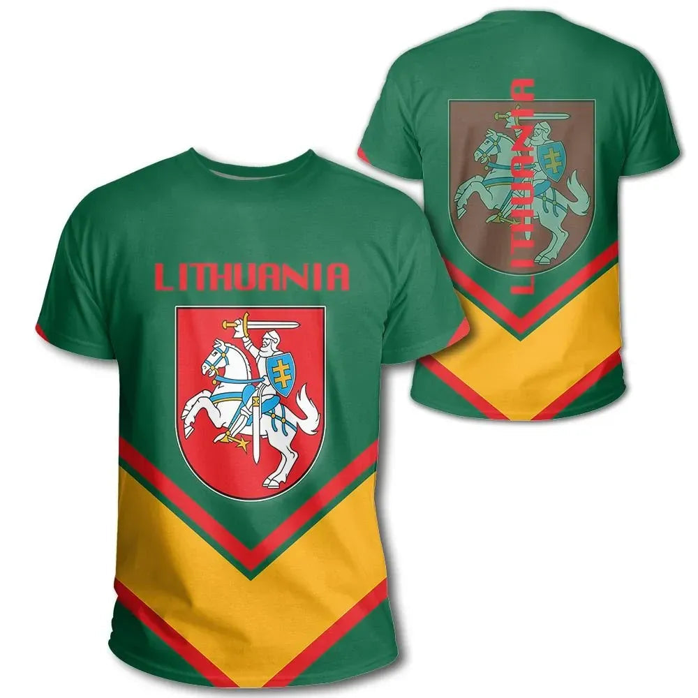 Lithuania Coat Of Arms T Shirt Lucian Style RLT6 - Wonder Print Shop