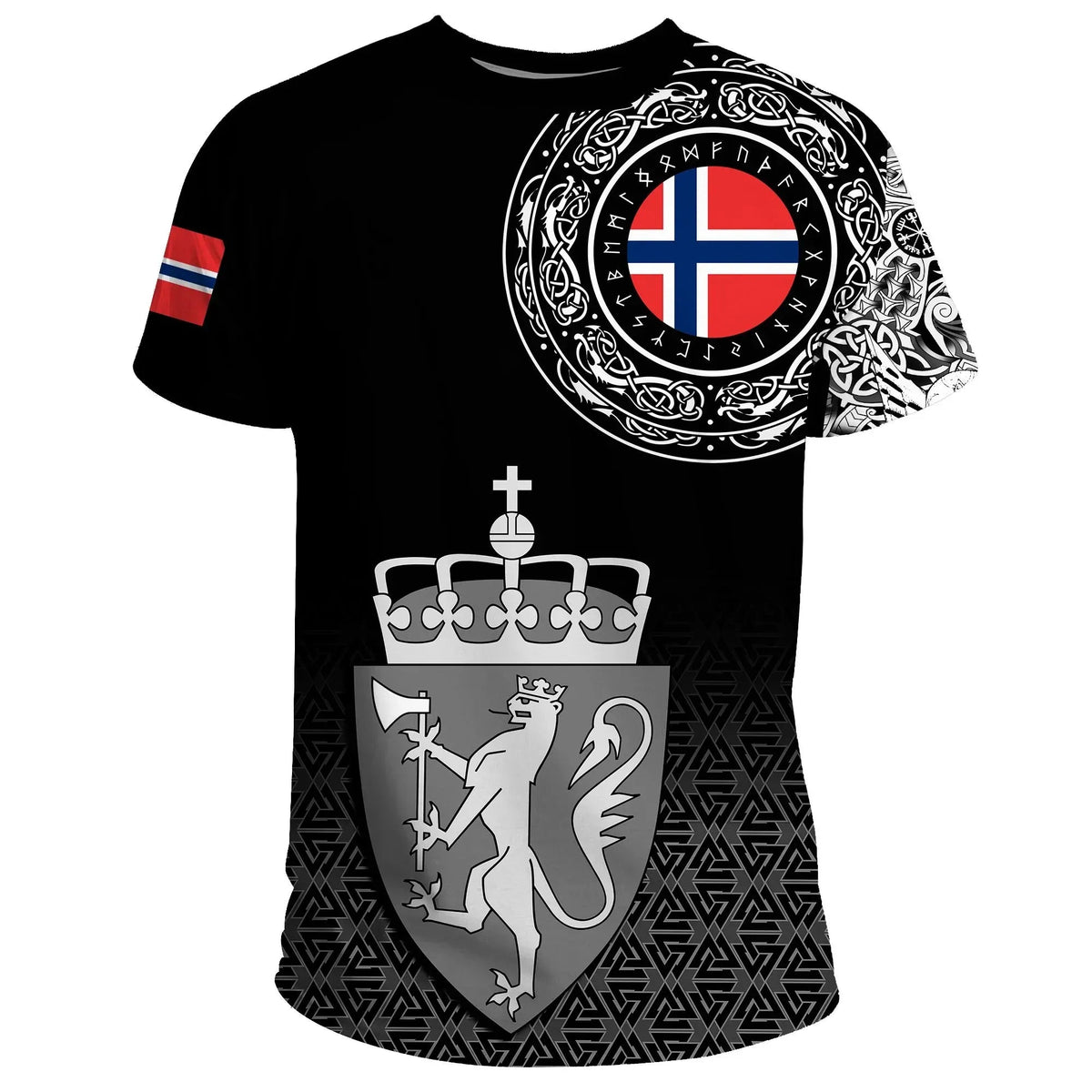 Viking T Shirt Norway Coat Of Arms RLT7 - Wonder Print Shop