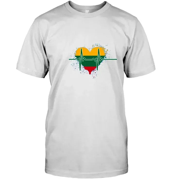 Lithuania Heartbeat T Shirt RLT6 - Wonder Print Shop