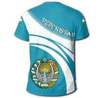 Uzbekistan Coat Of Arms T Shirt Cricket Style RLT12 - Wonder Print Shop