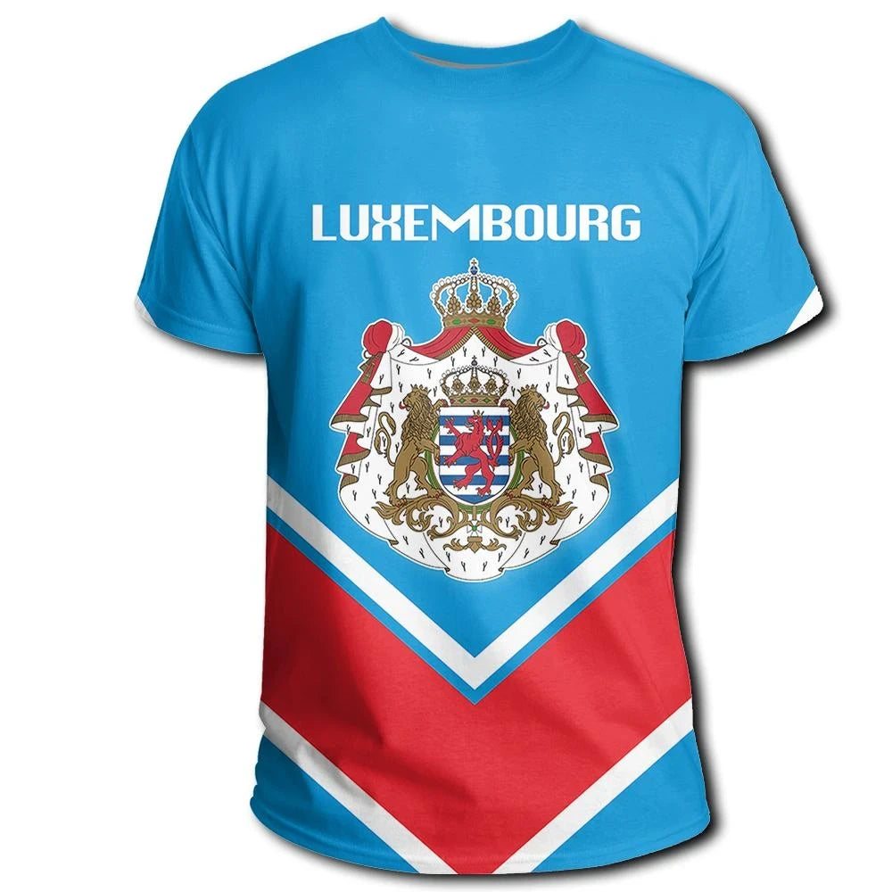 Luxembourg Coat Of Arms T Shirt Lucian Style RLT6 - Wonder Print Shop