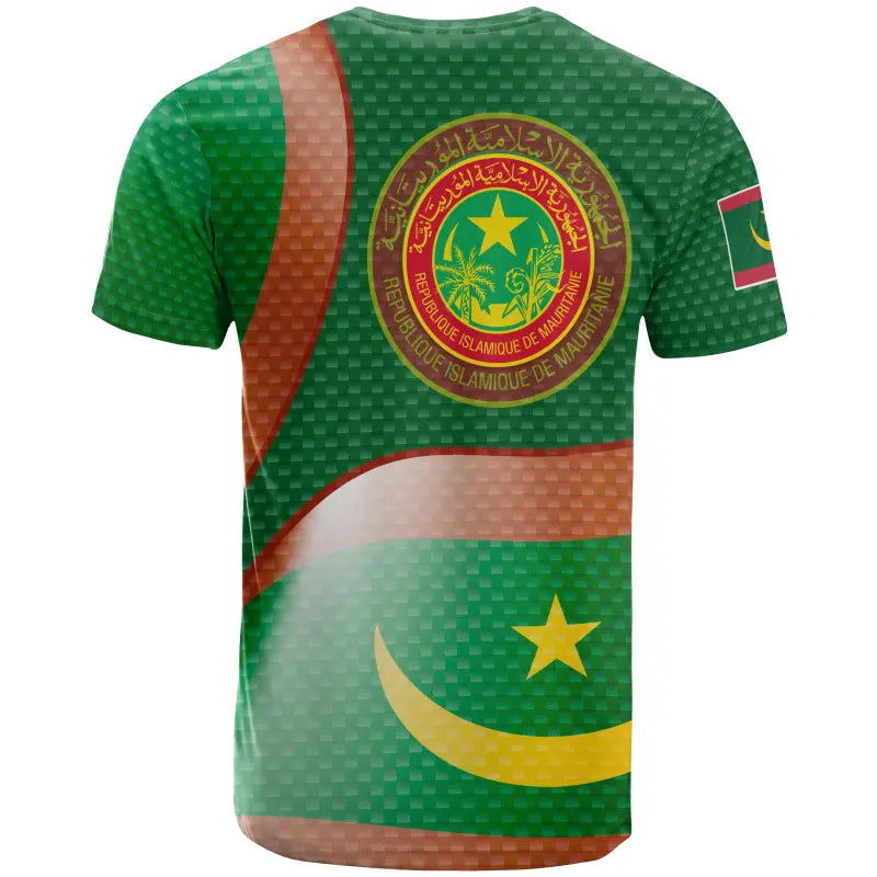 Mauritania T Shirts Mauritania Flag and Coat Of Arms RLT12 - Wonder Print Shop