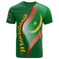 Mauritania T Shirts Mauritania Flag and Coat Of Arms RLT12 - Wonder Print Shop