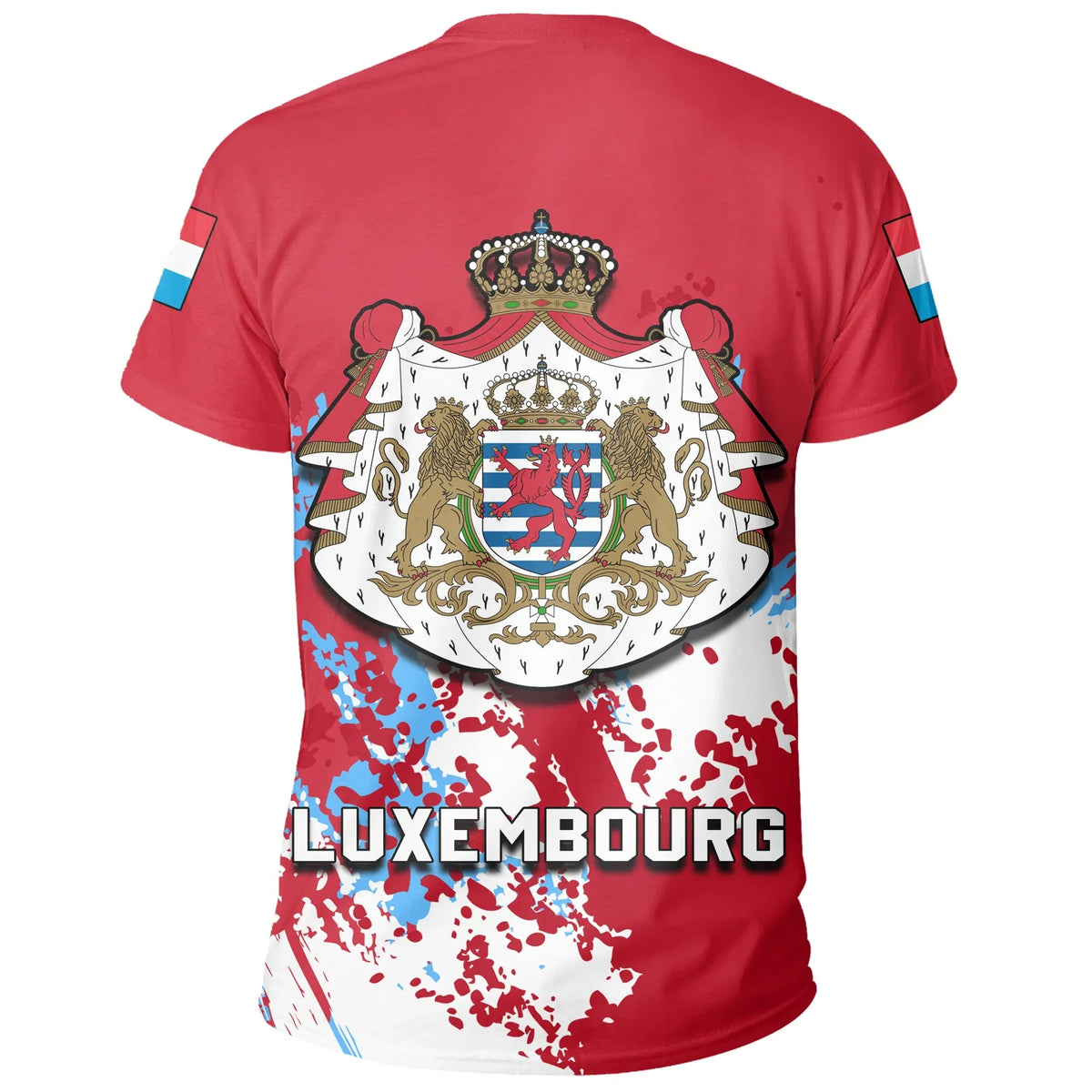 Luxembourg Coat Of Arms T Shirt Spaint Style RLT6 - Wonder Print Shop