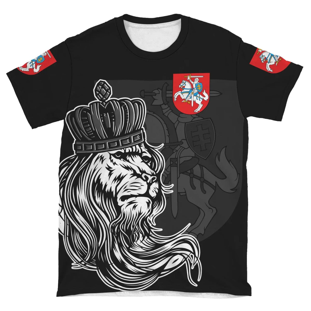 Lithuania T Shirt Lion with Crown Womens/Mens RLT6 - Wonder Print Shop