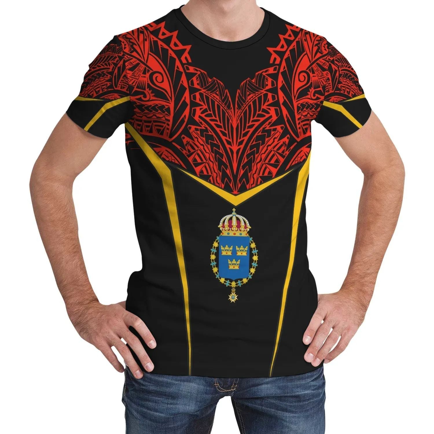 Sweden 3 Unisex T Shirt Tribal Style RLT7 - Wonder Print Shop